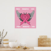 Fight 信じ Win – 乳がんポスター ポスター (キッチン)