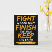 Fight A Good Fight 2 Timothy 4_7 Christian Faith  カード (黄色い花)