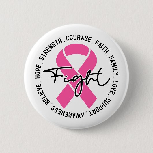 Fight Breast Cancer Awareness 缶バッジ (正面)