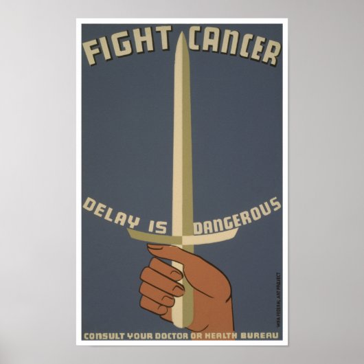 Fight Cancer Vintage WPA Poster ポスター (正面)