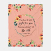 Fight For主の出国の14:14の花柄 フリースブランケット (正面)