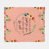 Fight For主の出国の14:14の花柄 フリースブランケット (正面(横))