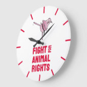 Fight for Animal Rights ラージ壁時計 (傾斜)