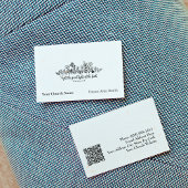 Fight Good Fight Bible Verse Floral Doodle Church 名刺