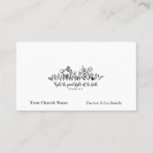 Fight Good Fight Bible Verse Floral Doodle Church 名刺 (正面)