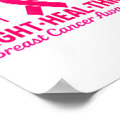 Fight Heal Thrive Breast Cancer Awareness Nk Ribbo ポスター (角)