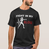 Fight In My Blood Women Boxing Motivation Tシャツ (正面)