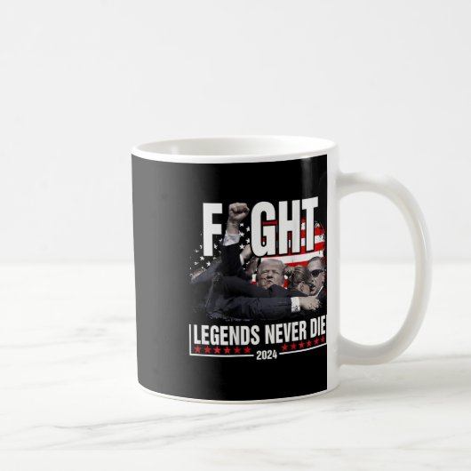 Fight Legends Never Die 2024トランプ射撃、 発砲（Ba上） コーヒーマグカップ (右)
