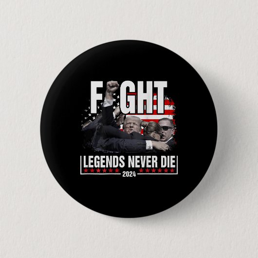 Fight Legends Never Die 2024トランプ射撃、 発砲(Ba上) 缶バッジ (正面)