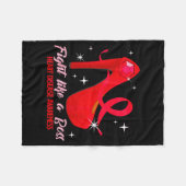 Fight Like A Boss Heart Health Heart Disease Aware フリースブランケット (正面(横))