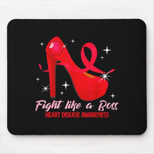 Fight Like A Boss Heart Health Heart Disease Aware マウスパッド (正面)