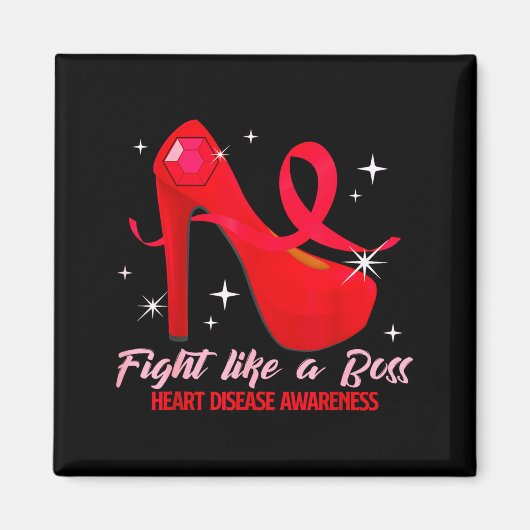 Fight Like A Boss Heart Health Heart Disease Aware マグネット (正面)