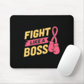 Fight Like A Boss Pink Ribbon Boxing Breast Cancer マウスパッド (マウス)