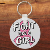 Fight Like a Girl | 乳がん啓発デザイン キーホルダー (正面)