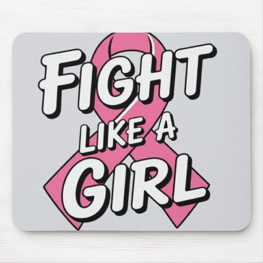 Fight Like a Girl | 乳がん啓発デザイン マウスパッド (正面)