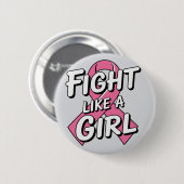 Fight Like a Girl | 乳がん啓発デザイン 缶バッジ (正面&裏面)
