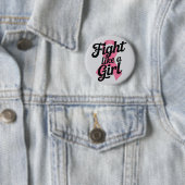 Fight Like a Girl | 乳がん啓発デザイン 缶バッジ (インサイチュ)
