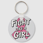 Fight Like a Girl | Breast Cancer Awareness Design キーホルダー (裏面)