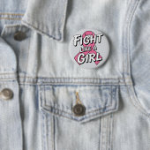 Fight Like a Girl | Breast Cancer Awareness Design 缶バッジ (インサイチュ)