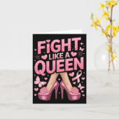Fight Like A Queen Breast Cancer Awareness High He カード (黄色い花)
