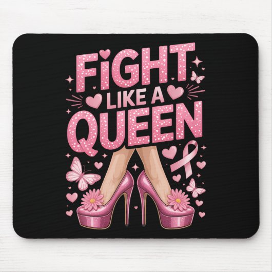 Fight Like A Queen Breast Cancer Awareness High He マウスパッド (正面)