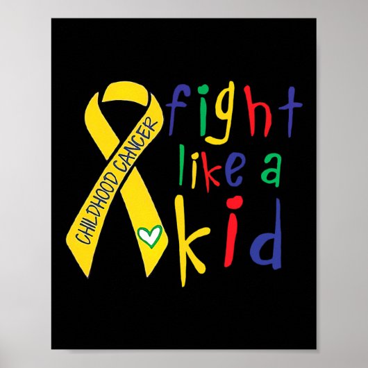 Fight Like Kid ゴールドリボン 小児がん啓発 ポスター (正面)