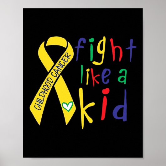 Fight Like Kid Gold Ribbon Childhood Cancer Awaren ポスター (正面)