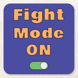 Fight Mode On スクエアペーパーコースター