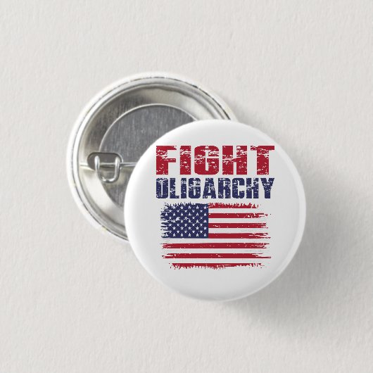 Fight Oligarchy Protest 缶バッジ (正面&裏面)