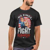 Fight Oligarchy Protest Sign Democracy No Kings In Tシャツ (正面)
