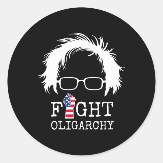 Fight Oligarchy Sanders And Aoc Freedom Us Anti Tr ラウンドシール (正面)