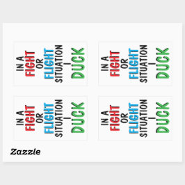 Fight or Flight Funny Survival Humor Mug 長方形シール