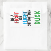 Fight or Flight Funny Survival Humor Mug 長方形シール (バッグ)