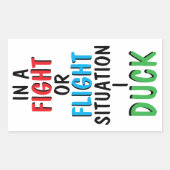 Fight or Flight Funny Survival Humor Mug 長方形シール (正面)