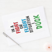 Fight or Flight Funny Survival Humor Mug 長方形シール (封筒)