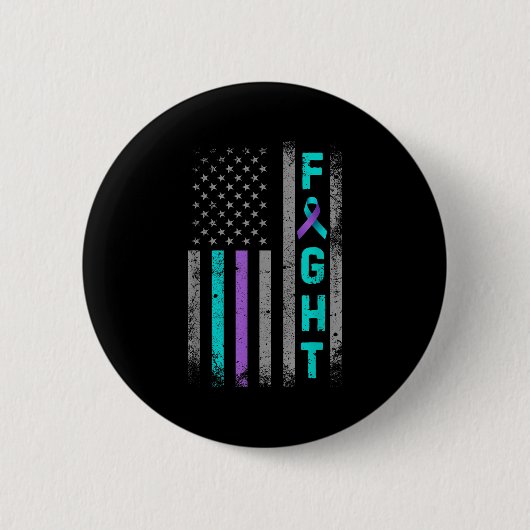 Fight Suicide Prevention Awareness Us American Fla 缶バッジ (正面)