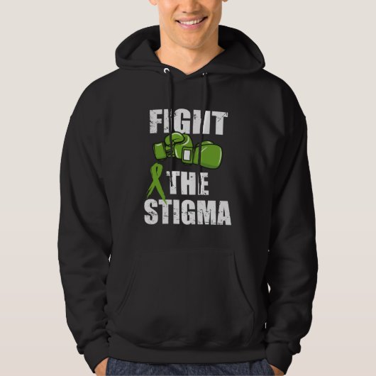 Fight The Stigma Mental Health Awareness  Green Gl パーカ (正面)