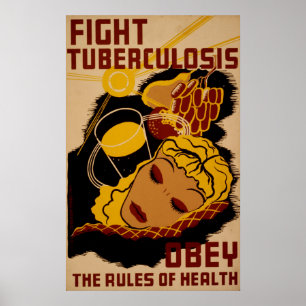 Fight TuberculosisヴィンテージWPA Health Poster ポスター