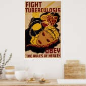 Fight TuberculosisヴィンテージWPA Health Poster ポスター (キッチン)