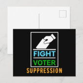 Fight Voter Suppression - Election Design ポストカード (正面/裏面)