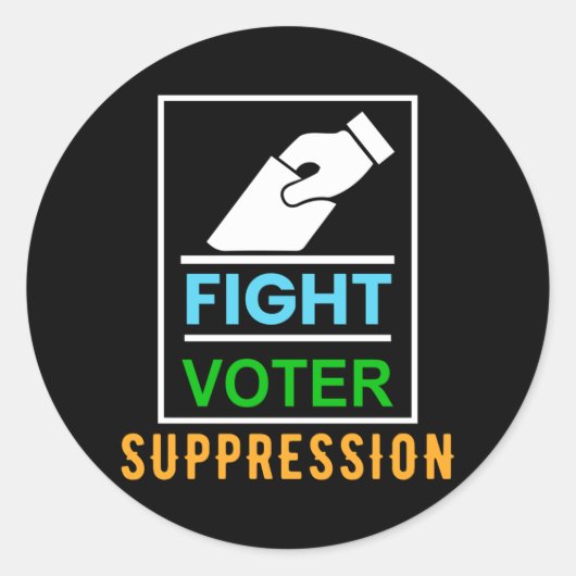 Fight Voter Suppression - Election Design ラウンドシール (正面)