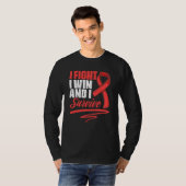 Fight Win Stroke Survivor Red Ribbon Stroke Awaren Tシャツ (正面フル)
