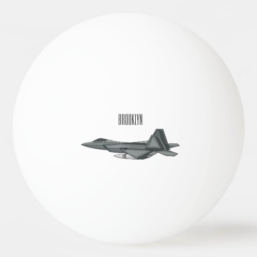 Fighter aircraft cartoon illustration 卓球ボール (正面)