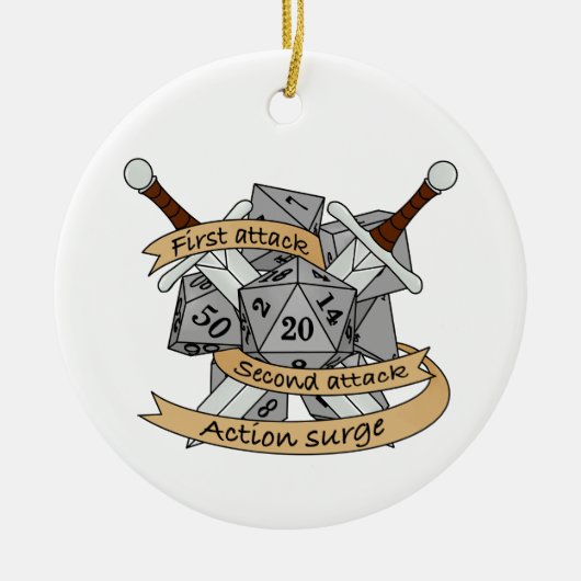 Fighter Dice Design セラミックオーナメント (正面)