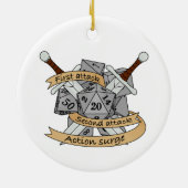 Fighter Dice Design セラミックオーナメント (裏面)