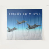 Fighter Jet | バー・ミツワー フォトブース バナー タペストリー (正面(横))