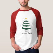 Fighter Jet Christmas Tree Family Matching Shirt Tシャツ (正面)