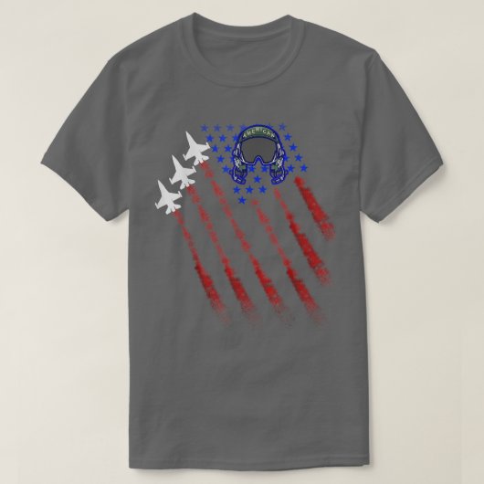 Fighter Jet Fight Pilot Helmet USA Flag Patriot 4t Tシャツ (デザイン正面)