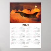 Fighter Jet Sunset 2021 Calendar ポスター (正面)