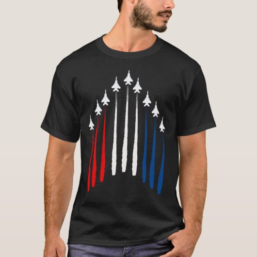 Fighter Jet USA Flag Airplane F 18 4th Of July Tシャツ (正面)
